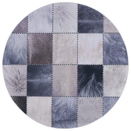 Safavieh 6 x 6 ft. Faux Hide Beige & Gray Power Loomed Round Rug FAH519B-6R